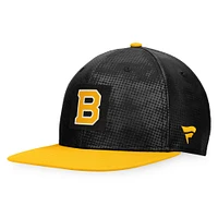 Casquette Snapback avec logo alternatif authentique des Bruins de Boston Fanatics noir/or pour hommes