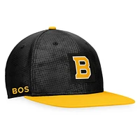 Casquette Snapback avec logo alternatif authentique des Bruins de Boston Fanatics noir/or pour hommes