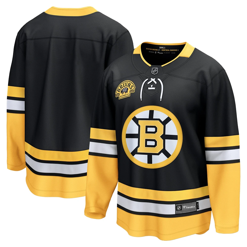 Maillot Premier Breakaway 100e anniversaire des Bruins de Boston Fanatics pour hommes noir