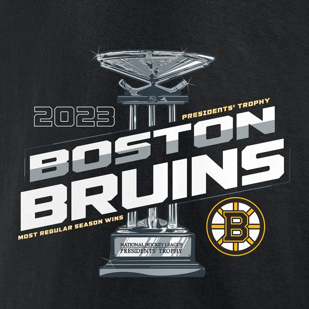 T-shirt noir Trophée des Présidents 2023 Fanatics pour hommes Bruins de Boston