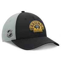 Casquette ajustable noire Fanatics pour homme des Bruins de Boston 2024 100e anniversaire