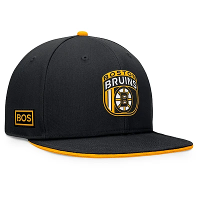 Men's Fanatics Black Boston Bruins 2024 NHL Draft Snapback Hat