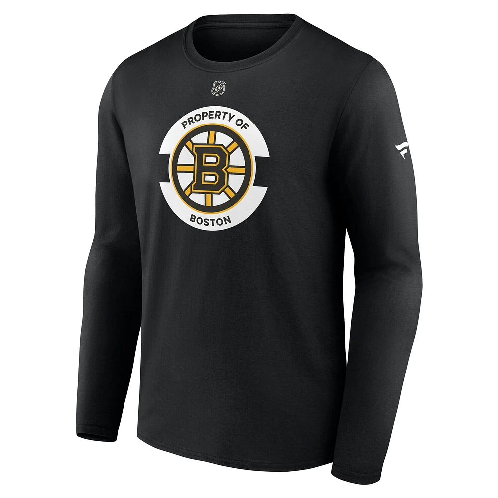 T-shirt à manches longues secondaire authentique Pro Core des Bruins de Boston Fanatics pour hommes, noir