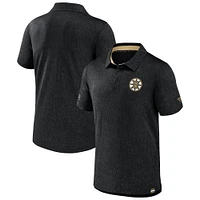 Polo en jacquard Authentic Pro noir des Bruins de Boston Fanatics pour homme