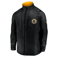 Veste noire entièrement zippée Fanatics pour hommes des Bruins de Boston Authentic Pro Locker Room Rink Raglan