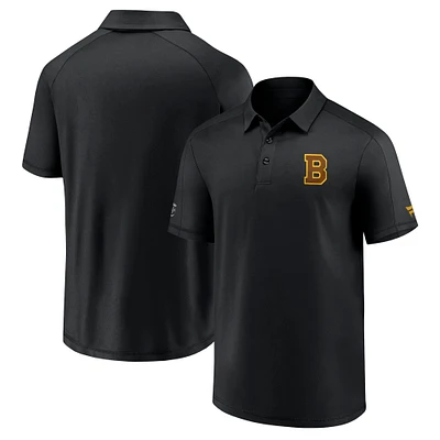 Men's Fanatics Black Boston Bruins Authentic Pro Logo Polo