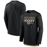 T-shirt noir à manches longues authentique Pro des Bruins de Boston Fanatics pour hommes