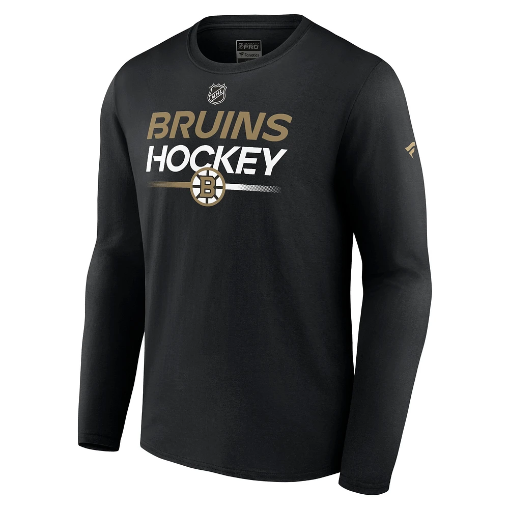 Men's Fanatics  Black Boston Bruins Authentic Pro Primary Long Sleeve T-Shirt