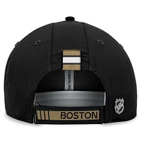 Casquette réglable noire Boston Bruins Authentic Pro Rink Fanatics pour hommes