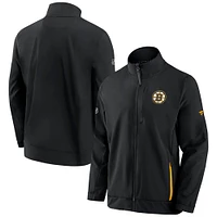 Veste noire entièrement zippée Fanatics pour hommes des Bruins de Boston Authentic Pro Rink Coaches