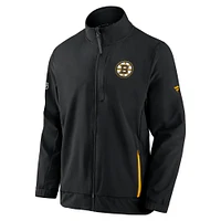 Veste noire entièrement zippée Fanatics pour hommes des Bruins de Boston Authentic Pro Rink Coaches