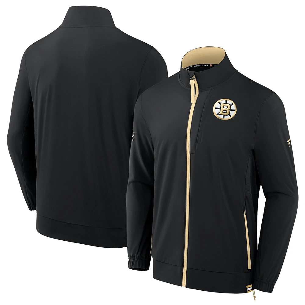Men's Fanatics  Black Boston Bruins Authentic Pro Rink Coaches Full-Zip Jacket