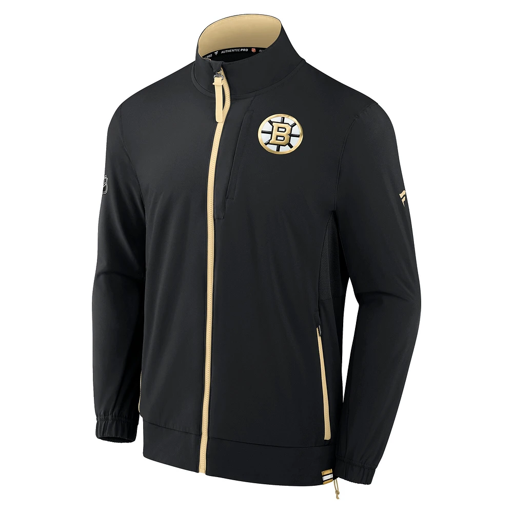 Men's Fanatics  Black Boston Bruins Authentic Pro Rink Coaches Full-Zip Jacket