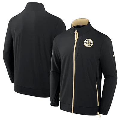 Men's Fanatics  Black Boston Bruins Authentic Pro Rink Coaches Full-Zip Jacket