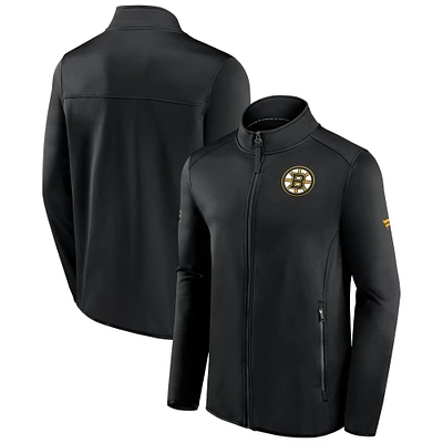 Veste polaire entièrement zippée Fanatics pour hommes, noire, Boston Bruins, Authentic Pro Rink