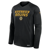 T-shirt à manches longues Fanatics noir authentique Boston Bruins Pro Rink Tech pour homme