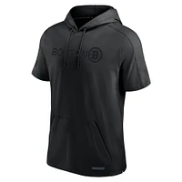 Sweat à capuche manches courtes Fanatics Boston Bruins Authentic Pro Road Performance pour homme, noir