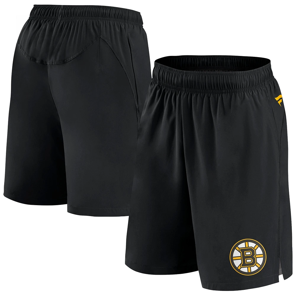 Short authentique Pro Tech Fanatics noir des Bruins de Boston pour hommes