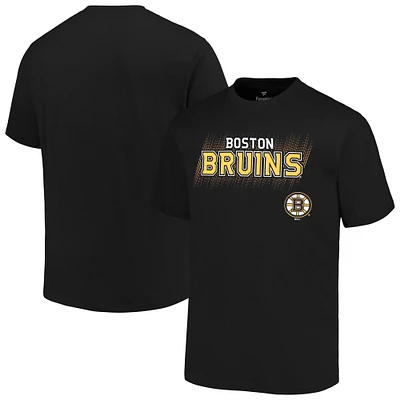 T-shirt noir Fanatics pour hommes des Bruins de Boston avec le mot-symbole Big & Tall