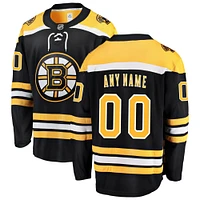 Maillot personnalisé Fanatics noir Boston Bruins Breakaway Home pour hommes