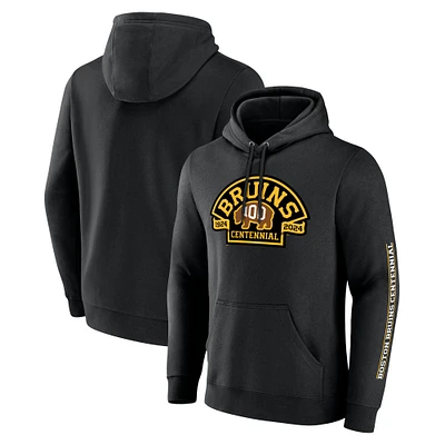 Men's Fanatics  Black Boston Bruins Centennial Pullover Hoodie