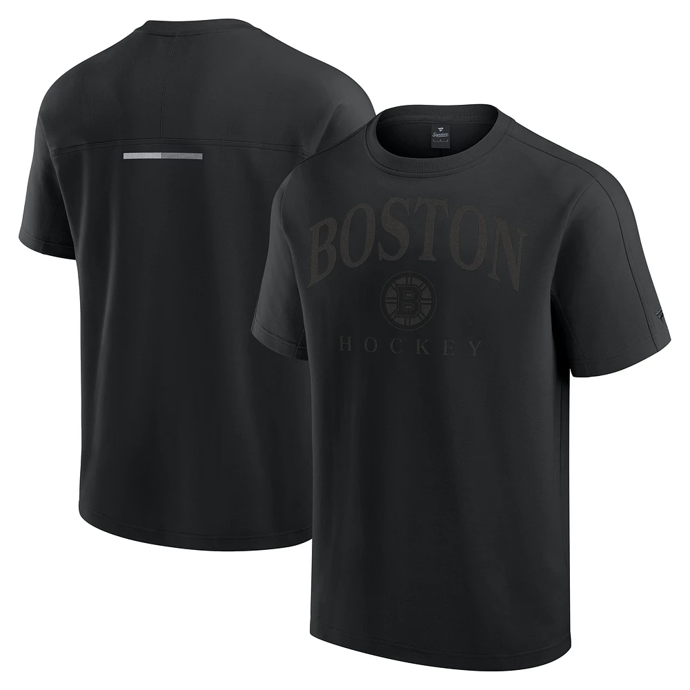 T-shirt noir Fanatics pour homme Boston Bruins Elements Flex Tri-Blend