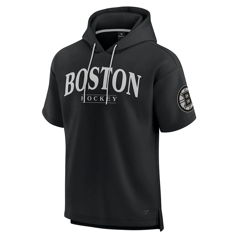 Sweat à capuche manches courtes Fanatics pour hommes Boston Bruins Elements Ready noir