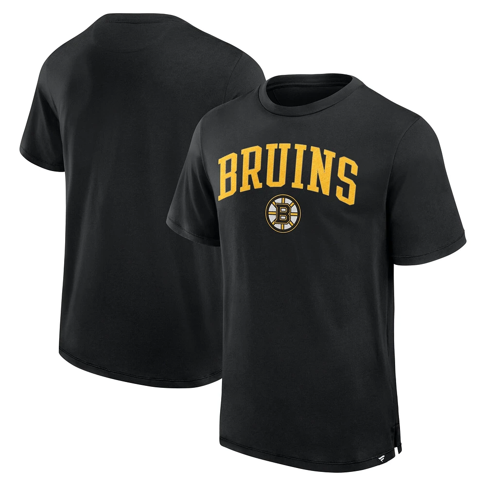 T-shirt Pima surélevé noir pour hommes des Bruins de Boston Fanatics