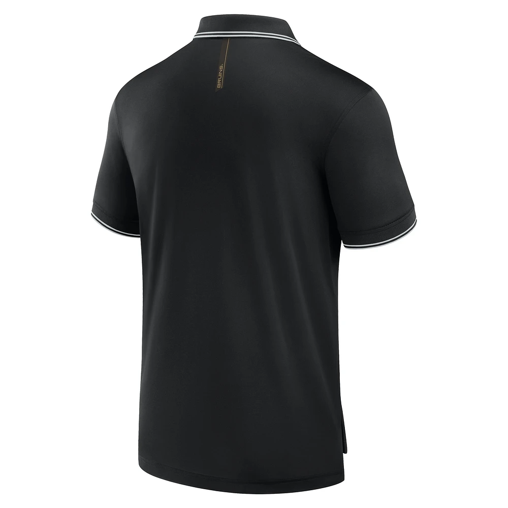 Men's Fanatics Black Boston Bruins Front Office Move Mono Polo