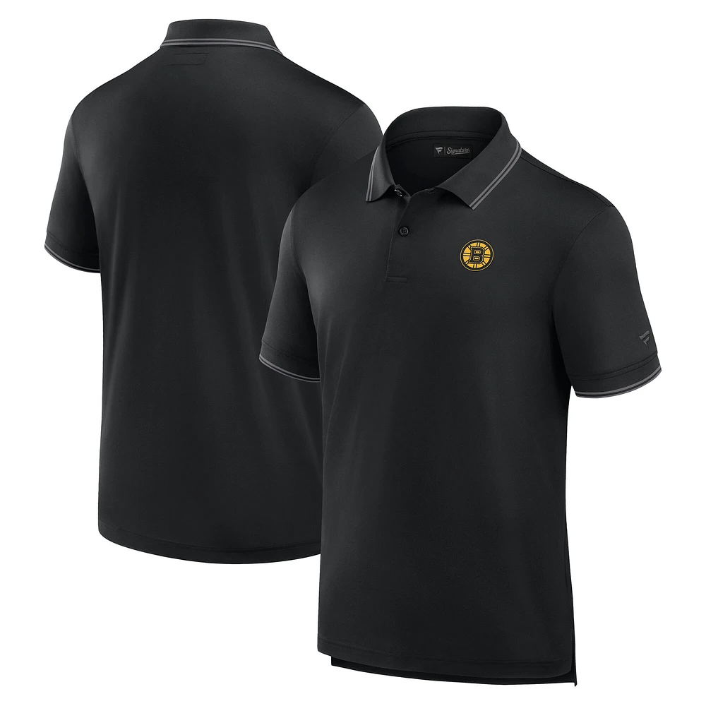 Men's Fanatics Black Boston Bruins Front Office Polo