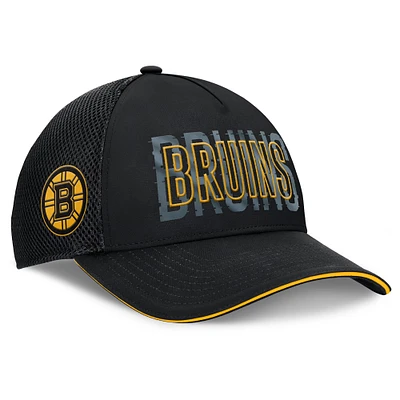 Casquette Fundamental Flex noire pour hommes de Fanatics Boston Bruins