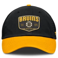 Casquette ajustable à usage unique Fundamental Trucker noire des Bruins de Boston Fanatics pour hommes