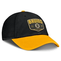 Casquette ajustable à usage unique Fundamental Trucker noire des Bruins de Boston Fanatics pour hommes