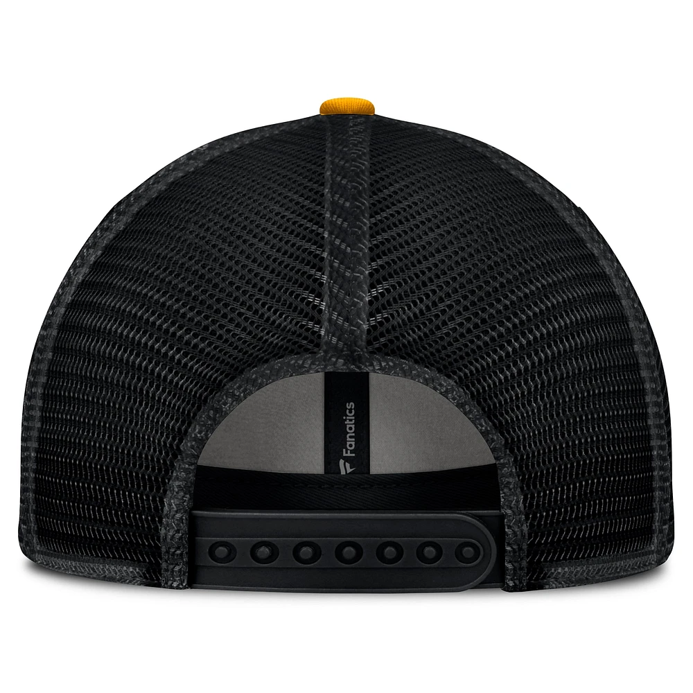 Casquette ajustable à usage unique Fundamental Trucker noire des Bruins de Boston Fanatics pour hommes