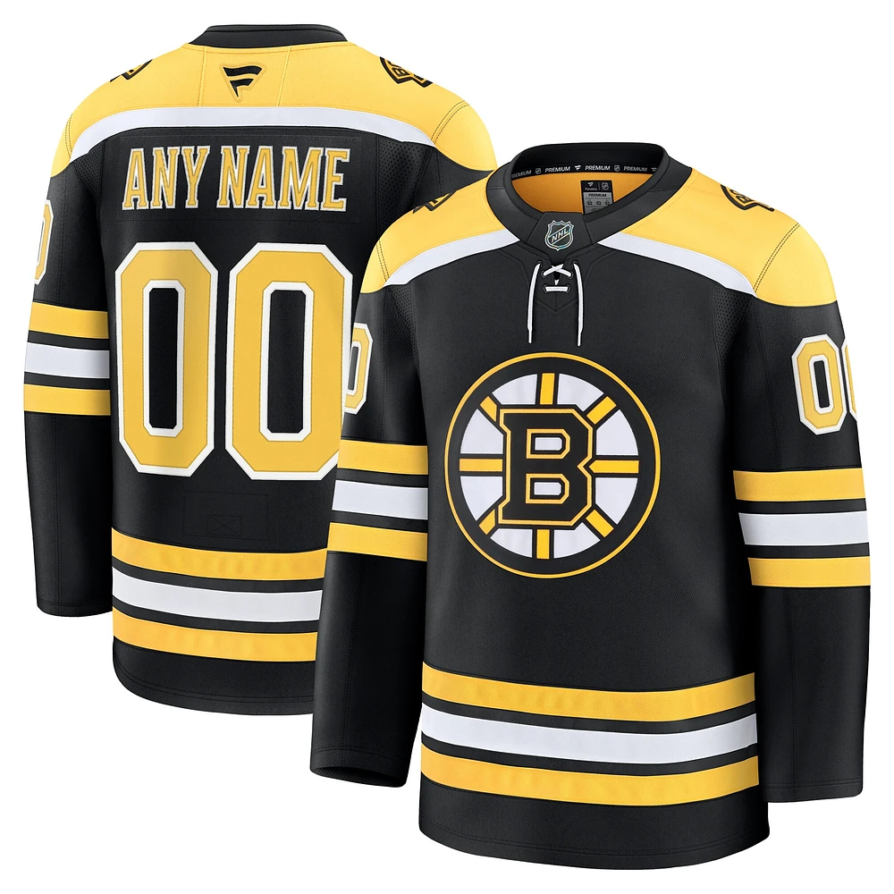 Maillot personnalisé haut de gamme Boston Bruins noir Fanatics pour homme