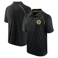 Polo noir Raglan Strong Alone Fanatics pour hommes des Bruins de Boston