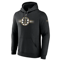Men's Fanatics Black Boston Bruins Secondary Logo Pullover Hoodie