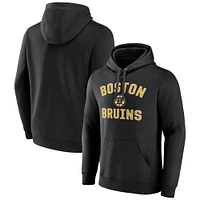 Men's Fanatics Black Boston Bruins Victory Arch Pullover Hoodie