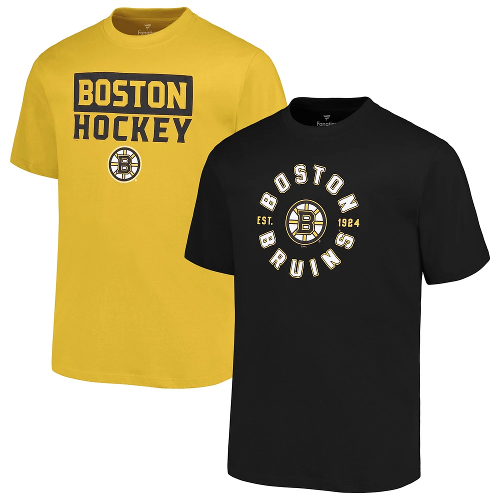 Ensemble de 2 t-shirts Fanatics Boston Bruins Big & Tall pour hommes