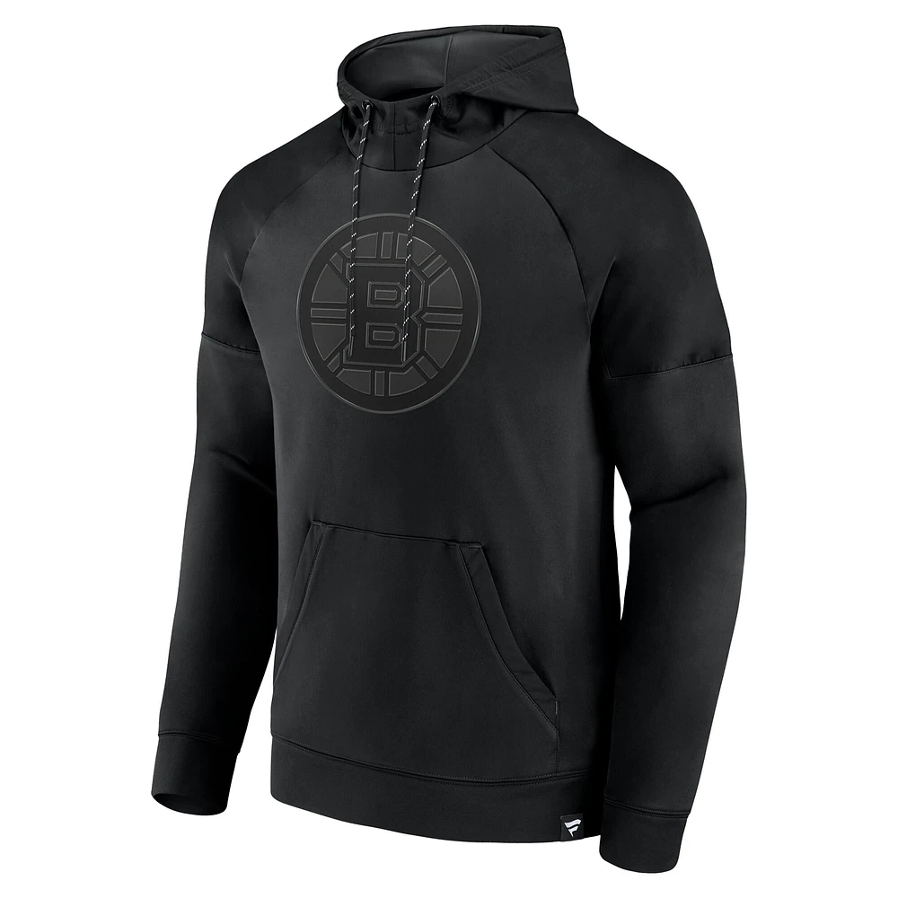 Men's Fanatics  Boston Bruins Black Ice Defender Raglan Pullover Hoodie