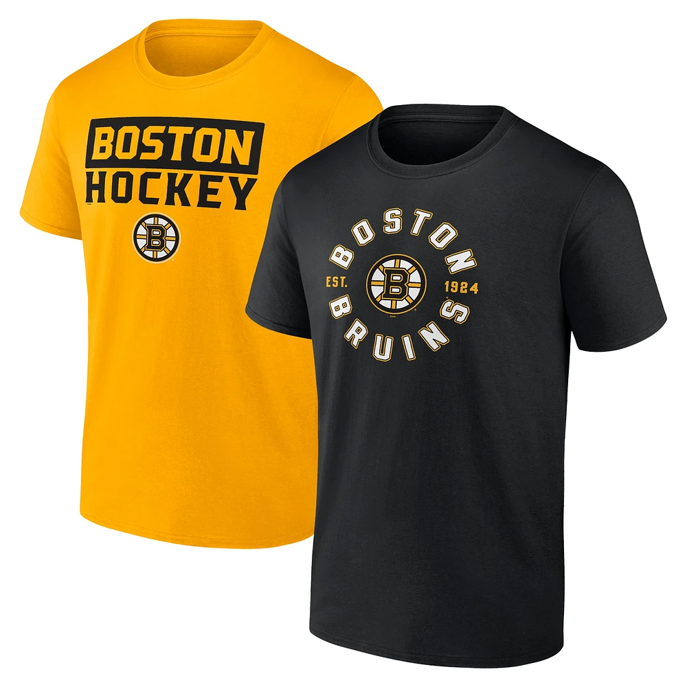 Men's Fanatics Boston Bruins Serve T-Shirt Combo Pack