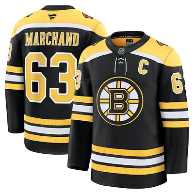 Maillot de joueur à domicile noir Brad Marchand Fanatics pour hommes qualité supérieure des Bruins Boston