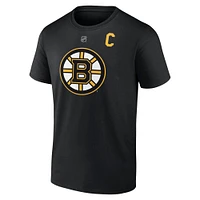 Fanatics Branded Brad Marchand Black Boston Bruins Logo Authentic Stack Name and Number - T-shirt