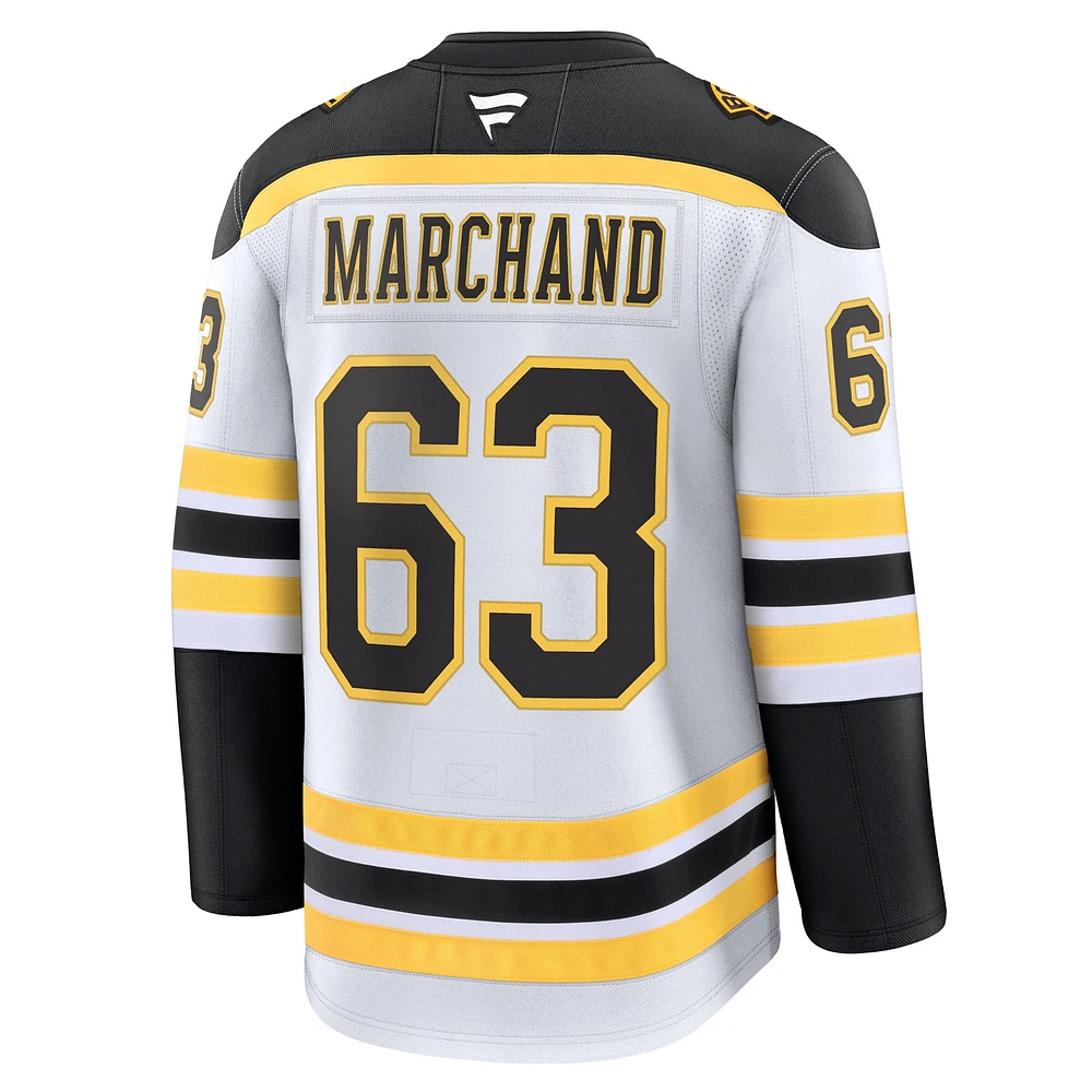 Maillot extérieur Premium blanc des Bruins de Boston Fanatics Brad Marchand pour hommes