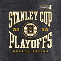 T-shirt enveloppant des séries éliminatoires de la Coupe Stanley 2022 Bruins Boston Fanatics Charcoal pour hommes