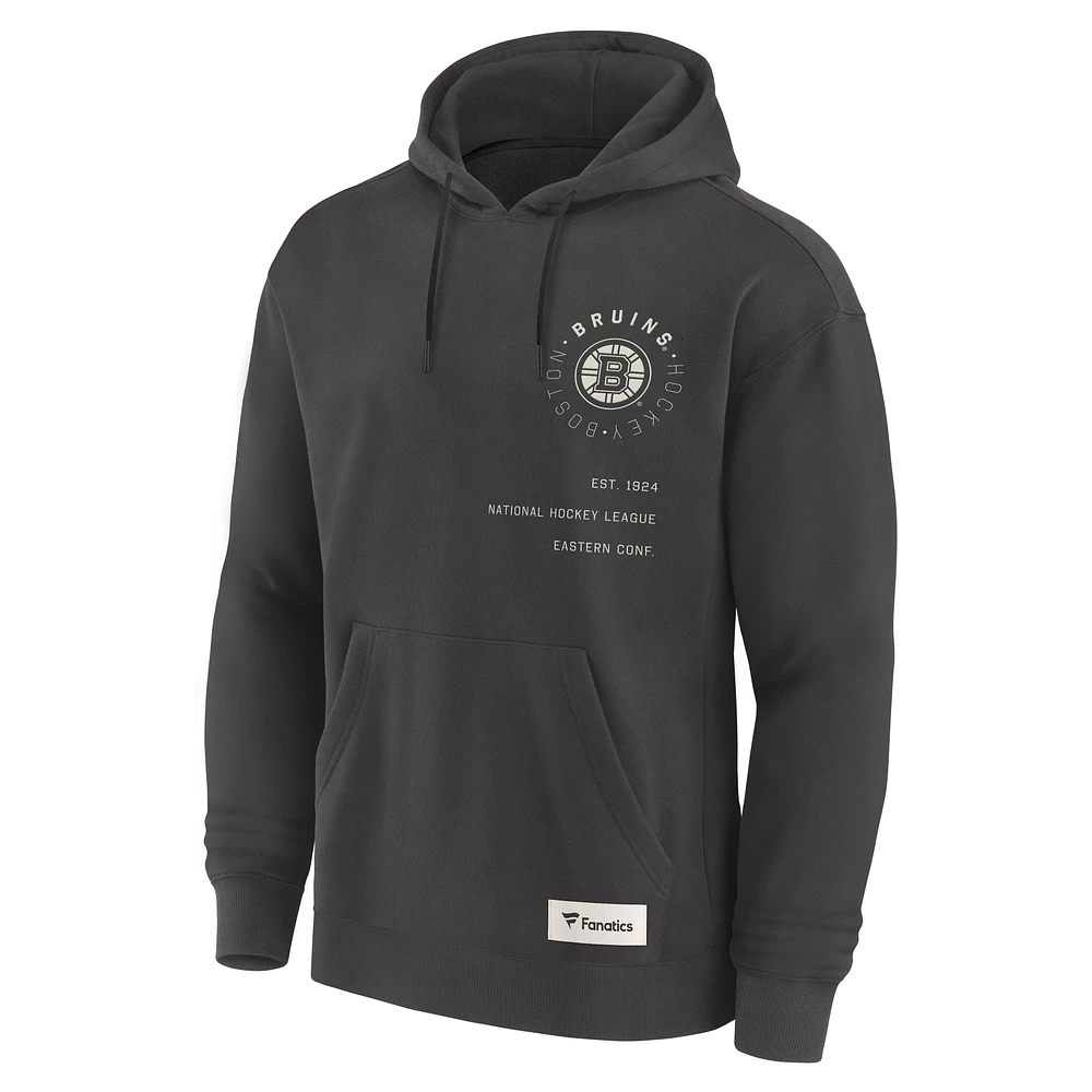 Men's Fanatics Charcoal Boston Bruins Future Ground Info Pullover Hoodie