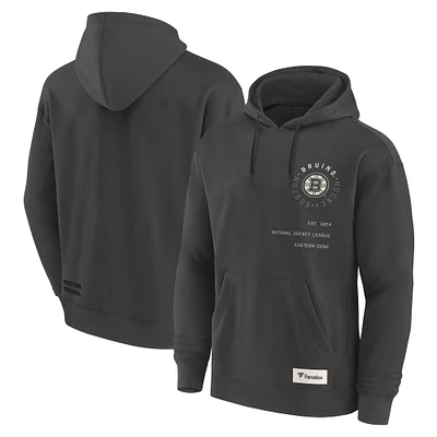 Men's Fanatics Charcoal Boston Bruins Future Ground Info Pullover Hoodie