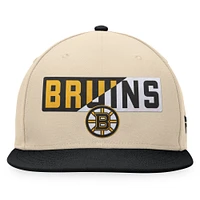 Casquette Snapback Goalaso des Bruins de Boston Fanatics pour hommes crème/noir