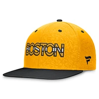 Casquette Snapback authentique Pro des Bruins de Boston Fanatics or/noir pour hommes