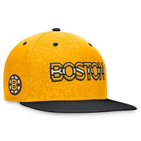 Casquette Snapback authentique Pro des Bruins de Boston Fanatics or/noir pour hommes